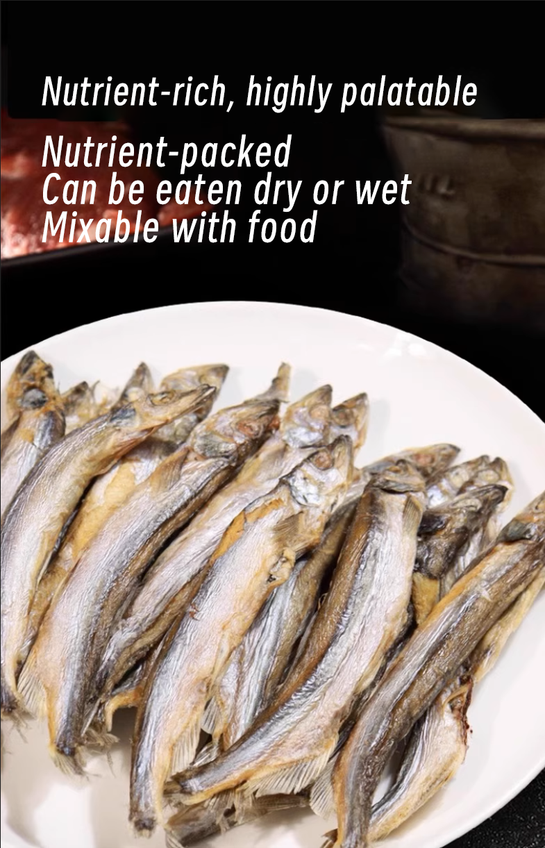 Freeze Dried Capelin Fish omega-3 fatty acids healthy skin, coat, and joint health.